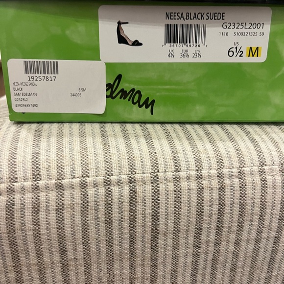 Sam Edelman Neesa, Black Suede Size 6 1/ 2 Women’s Wedge Sandal. New in Box. - Picture 5 of 5